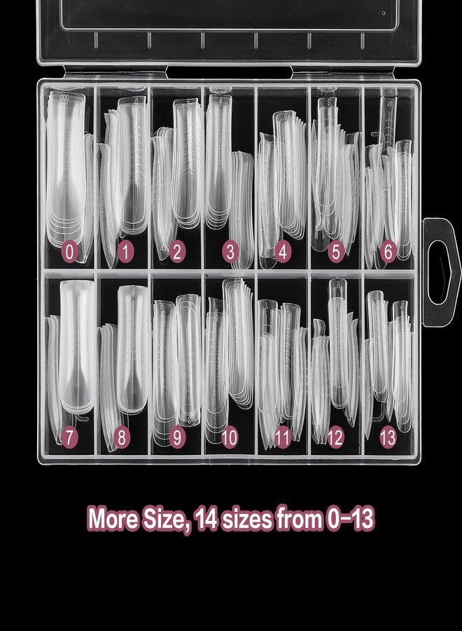 NMKL38 Diy 140PCS Clear Dual Nail Forms Full Cover Nail Mold Tips Arched Almond Acrylic Nail Extension Tools for Poly Gel Nail Art Salon (TI20F) - Image 5